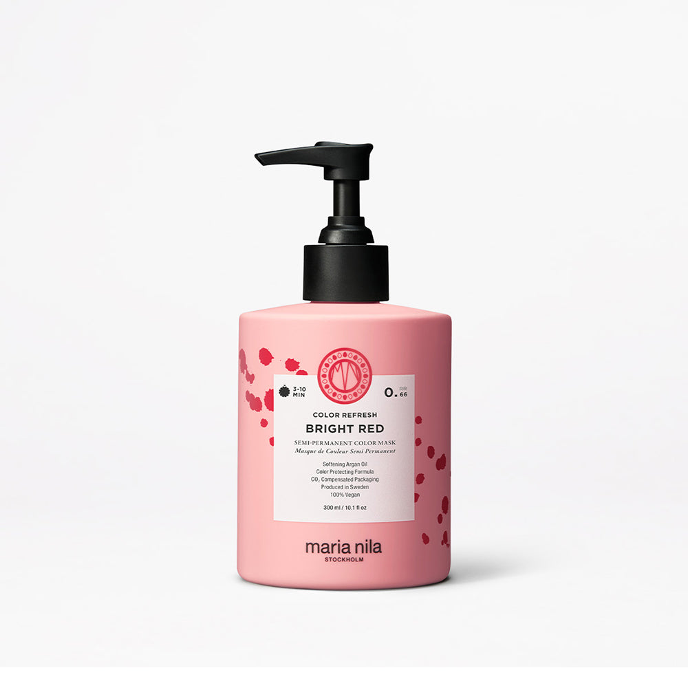 Maria Nila Color Refresh bright red bottle on white background