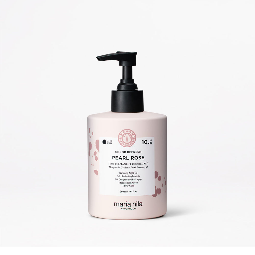 Maria Nila Color Refresh Pearl Rose bottle with pump on a white background